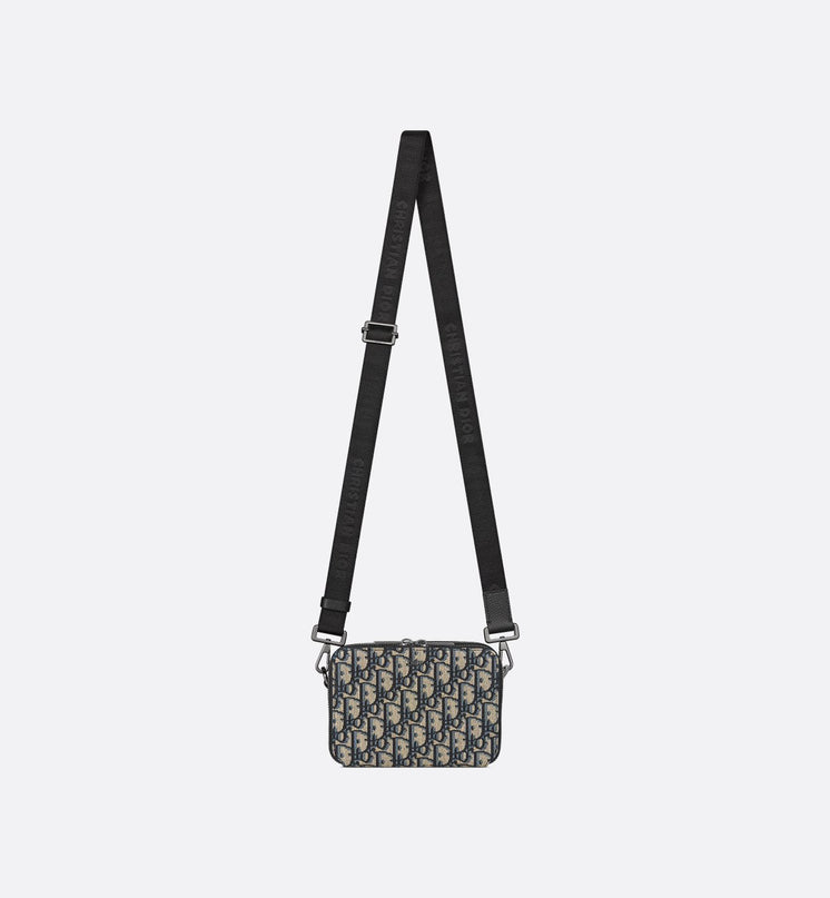 Pochette zippée à bandoulière Toile jacquard Dior Oblique noir - #2
