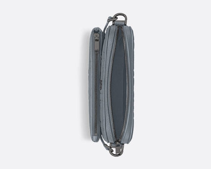Triple Pouch Saddle Cuir Gris