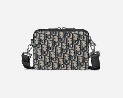Pochette zippée à bandoulière Noir et Beige