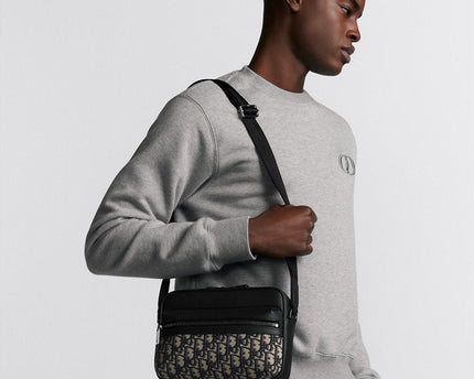 Sac Messenger zippé Rider 2.0 Noir et Beige