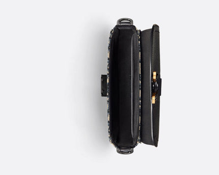 Mini sac Messenger à rabat Saddle Noir et Beige
