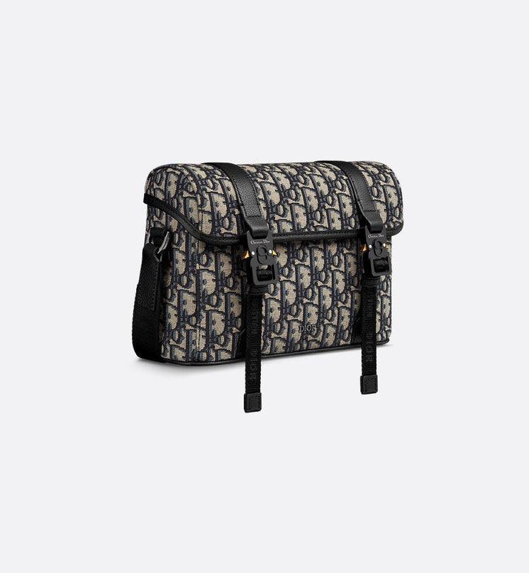 Sac Messenger à rabat Dior Hit The Road Noir et Beige