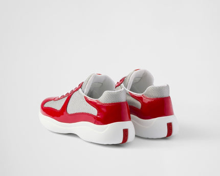 Baskets Prada America’s Cup en tissu Bike rouge