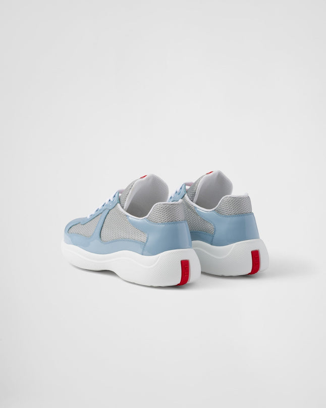 Baskets Prada America’s Cup en tissu Bike bleu ciel