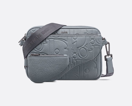 Triple Pouch Saddle Cuir Gris