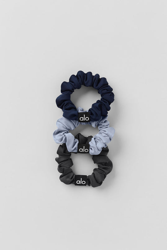 Fresh Mini Scrunchie 3-Pack - Winter Frost/Navy/Anthracite