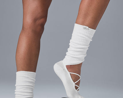 Women's Strappy Siren Grip Sock - White