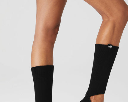 Women's Strappy Siren Grip Sock - Black