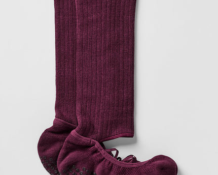 Women's Strappy Siren Grip Sock - Burgundy
