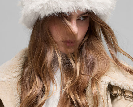 Opulent Faux Fur Wintersun Headband - Ivory
