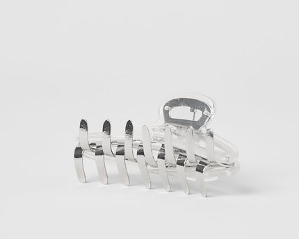 Acrylic Illusion Claw Clip - Clear Acetate/Chrome