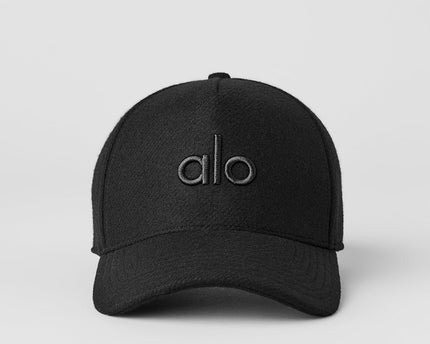 Wool Blend District Trucker Hat - Black
