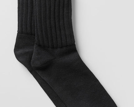 Unisex Half-Crew Scrunch Sock - Black