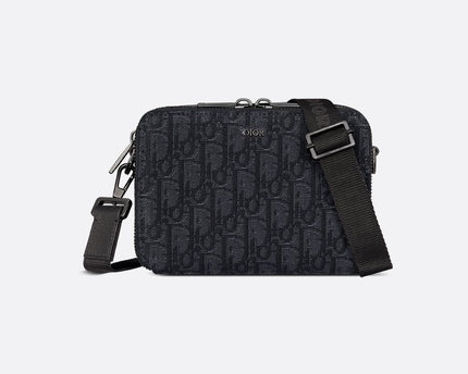 Pochette zippée à bandoulière Noir