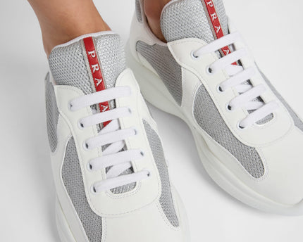 Baskets Prada America’s Cup en tissu Bike blanc