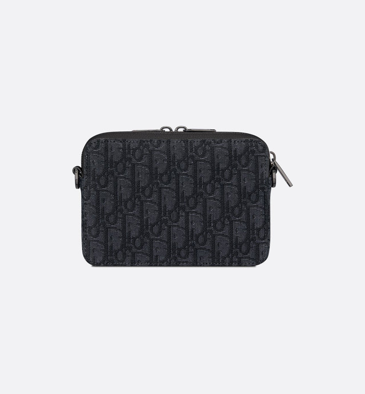 Pochette zippée à bandoulière
Toile jacquard Dior Oblique noir - #1