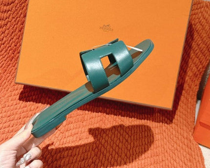 Hermes - Claquettes Vert Bouteille