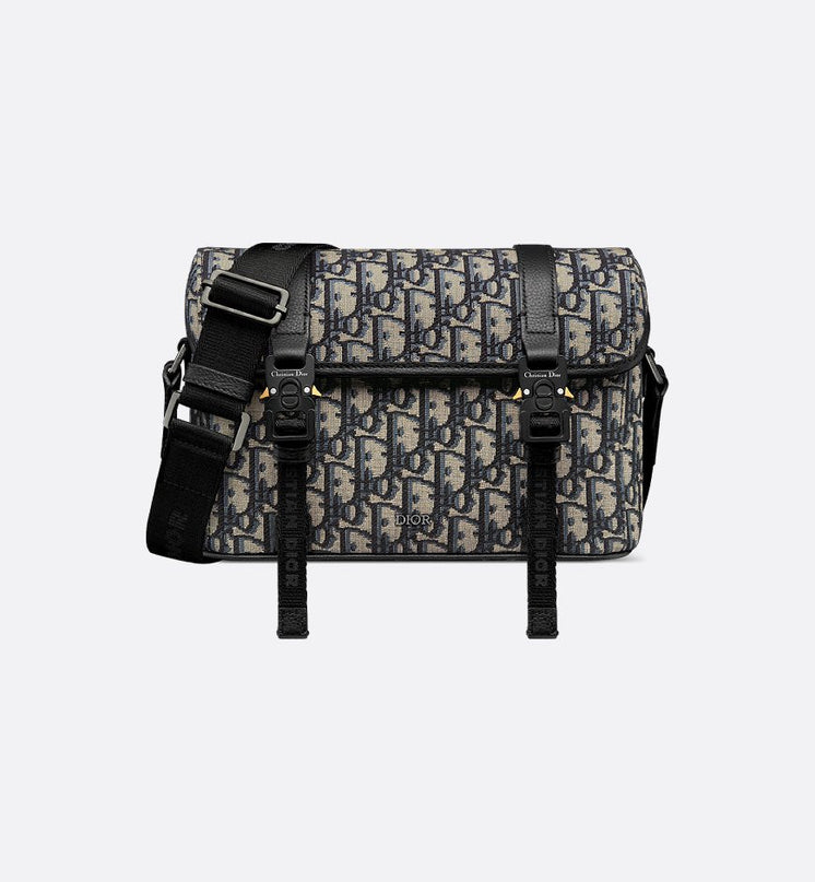 Sac Messenger à rabat Dior Hit The Road Noir et Beige