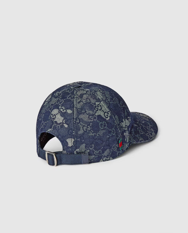 Casquette en denim GG avec détail bande Web
