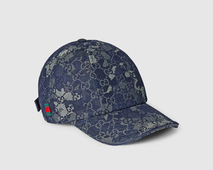 Casquette en denim GG avec détail bande Web
