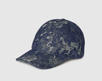 Casquette en denim GG avec détail bande Web
