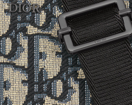 Pochette zippée à bandoulière Toile jacquard Dior Oblique noir - #2