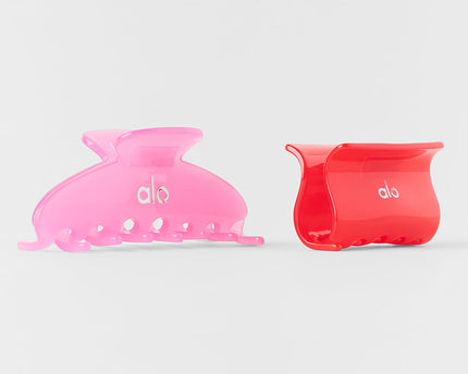 Effortless Claw Clip (2-Pack) - Candy Heart Pink/Bright Red