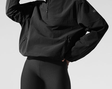 Light Weight Takeaway Track Pullover - Black
