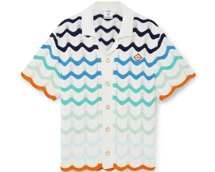 Gradient Wave Crochet Shirt