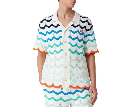 Gradient Wave Crochet Shirt