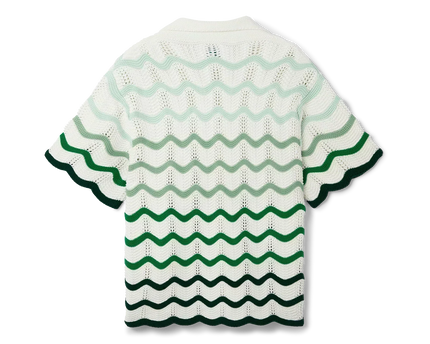 Wavy Gradient Crochet Shirt - casablanca