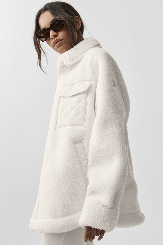 Sherpa Edge Shacket - Ivory