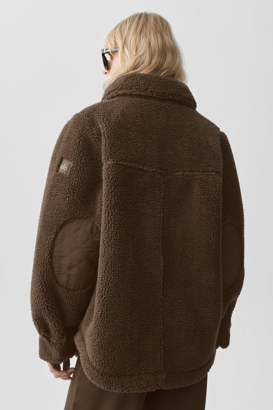 Sherpa Edge Shacket - Espresso