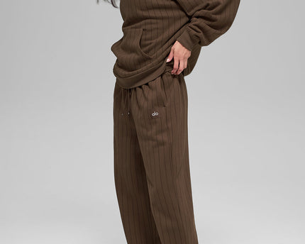 Pinstripe Straight Leg Sweatpant - Espresso Pinstripe