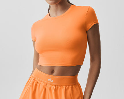 Alosoft Crop Finesse Short Sleeve - Satsuma Breeze