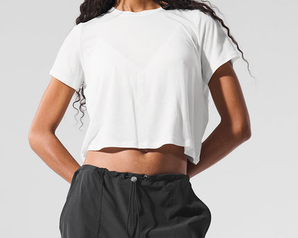 Cropped All Day Short Sleeve - White