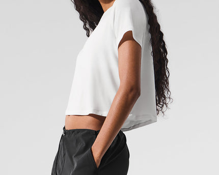 Cropped All Day Short Sleeve - White