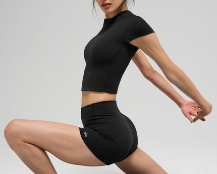 ALO Softsculpt Precision Short Sleeve Top - Black