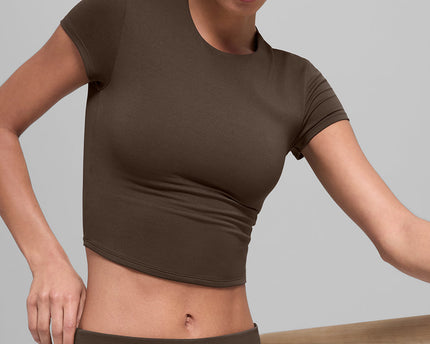 ALO Softsculpt Precision Short Sleeve Top - Espresso