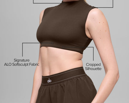 ALO Softsculpt Capped Out Short Sleeve - Espresso