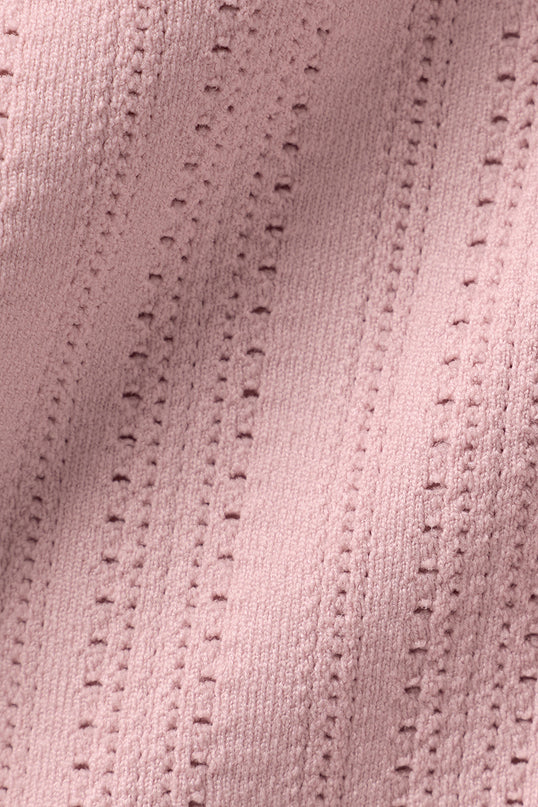 Seamless Pointelle Mock Neck Short Sleeve - Vintage Pink