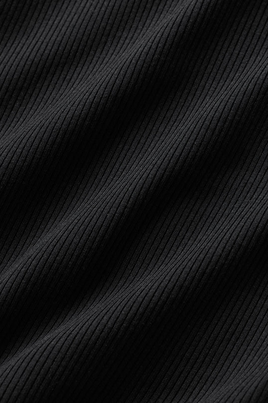 Ribbed Modal Cap Sleeve Top - Black