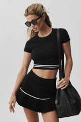 Scholar Knit My Serve Short Sleeve - Black/White