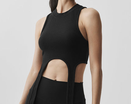 Wellness Rib Flaunt Tank - Black
