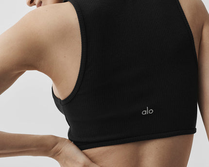 Wellness Rib Flaunt Tank - Black