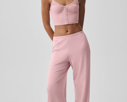 Ribbed Delicate Lounge Tank - Vintage Pink