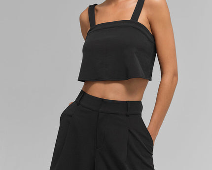 Cropped Dreamscape Tank - Black
