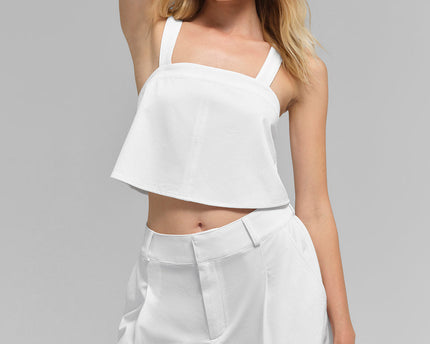 Cropped Dreamscape Tank - White