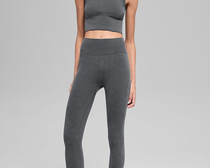Seamless Two Tone Rib Hooded Vest - Dark Misty Grey Heather