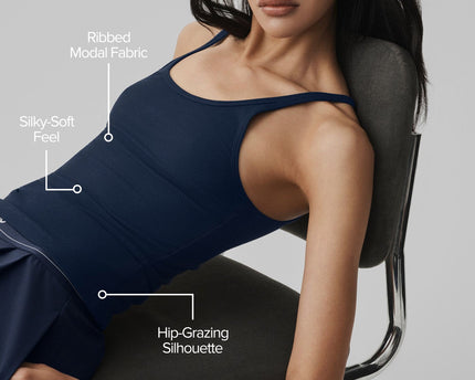 Ribbed Adore Tank - Navy